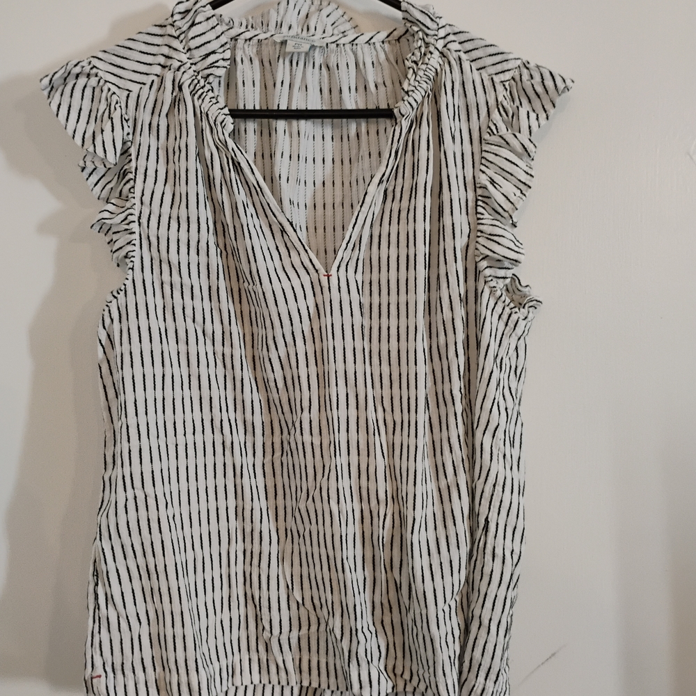 Sundance Black and White Striped Top